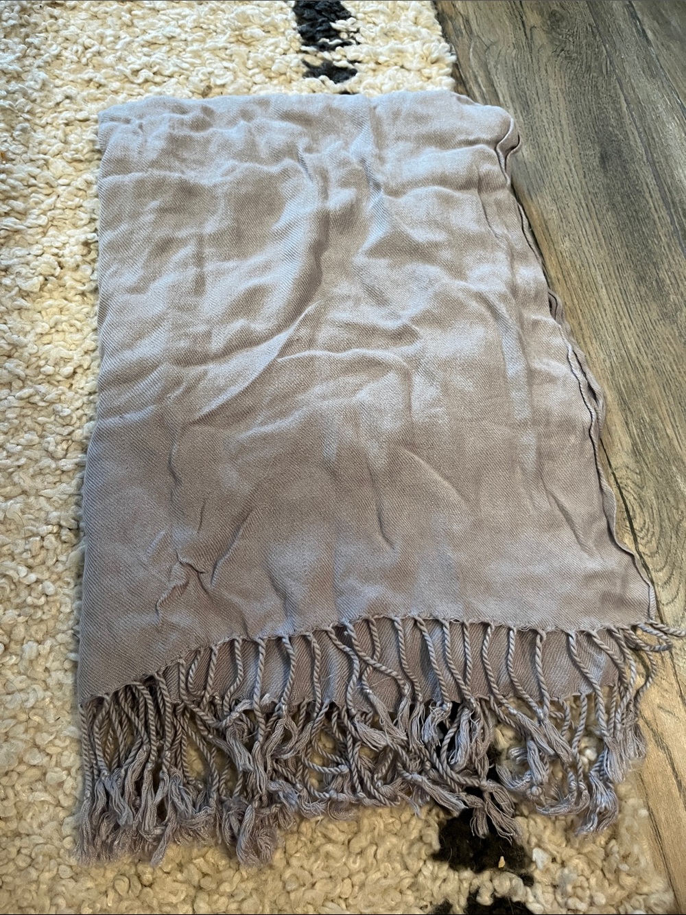 Super Soft gray Fringe Scarf